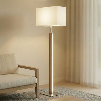 Stehlampe Lisene Quitani, dimmbar, Holz dunkel, für Wohn- / Esszimmer, Metall, Design, Stehlampe Stehlampe Lisene Quitani, dimmbar, Holz dunkel, für Wohn- / Esszimmer, Metall, Design, Stehlampe