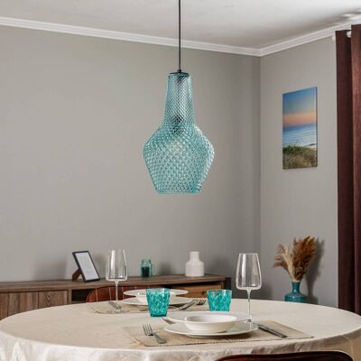 Lindby Drakar Pendellampe - Glas, Blau, 25cm Lindby Drakar Pendellampe - Glas, Blau, 25cm