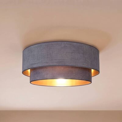 Deckenlampe Boho Duolla, alu / grau / zink, für Flurbereich, Textil / Stoff / Seide, Junges Wohnen, Deckenlampe Deckenlampe Boho Duolla, alu / grau / zink, für Flurbereich, Textil / Stoff / Seide, Junges Wohnen, Deckenlampe