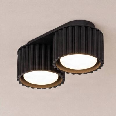 Deckenlampe Aura 2 SOLLUX LIGHTING, dimmbar, schwarz, für Flurbereich, Aluminium, Modern, Deckenlampe Deckenlampe Aura 2 SOLLUX LIGHTING, dimmbar, schwarz, für Flurbereich, Aluminium, Modern, Deckenlampe