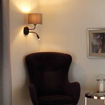 Wandlampe Roller Duolla, creme / amber, für Schlafzimmer, Textil / Stoff / Seide, Wandleuchte, Wandlampe Innen Wandlampe Roller Duolla, creme / amber, für Schlafzimmer, Textil / Stoff / Seide, Wandleuchte, Wandlampe Innen