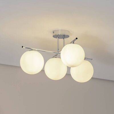 Deckenlampe Aurora Domiluce, dimmbar, chrom / silber, für Wohn- / Esszimmer, Glas, Deckenlampe Deckenlampe Aurora Domiluce, dimmbar, chrom / silber, für Wohn- / Esszimmer, Glas, Deckenlampe