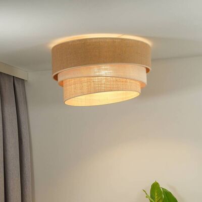Deckenlampe Trio Jute Euluna, dimmbar, braun / rost, für Wohn- / Esszimmer, Textil / Stoff / Seide, Deckenlampe Deckenlampe Trio Jute Euluna, dimmbar, braun / rost, für Wohn- / Esszimmer, Textil / Stoff / Seide, Deckenlampe