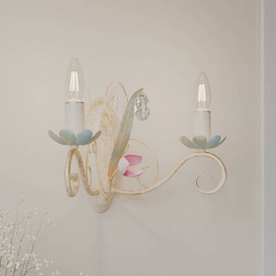 Luminex Luce 445 Wandleuchte - 2x60W E14, Weiß/Blau/Rosa Luminex Luce 445 Wandleuchte - 2x60W E14, Weiß/Blau/Rosa