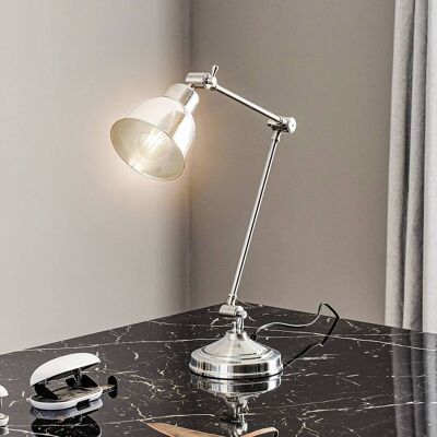 Schreibtischlampe Emoti Argon, chrom / silber, für Wohn- / Esszimmer, Metall, Industrielles Design, Tischlampe Schreibtischlampe Emoti Argon, chrom / silber, für Wohn- / Esszimmer, Metall, Industrielles Design, Tischlampe