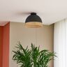 Lindby Lonnaris Deckenlampe mit Rattan, fest