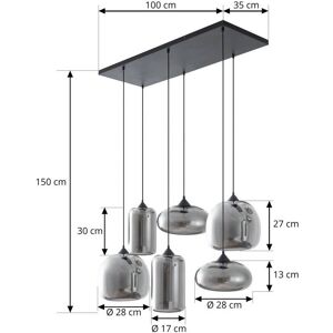 Glas Hängelampe Marla Lindby, dimmbar, klar / transparent, für Wohn- / Esszimmer, Glas, Modern, Pendelleuchte