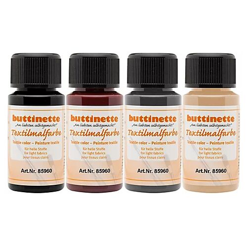 buttinette Stoffmalfarben "Natur", 4x 50 ml