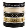 Bänderpaket "Weihnachten", schwarz-gold, 2&ndash;15 mm, 5x 2 m