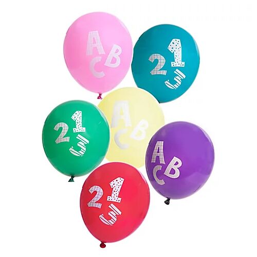 Luftballons "Schule", 33 cm Ø, 6 Stück