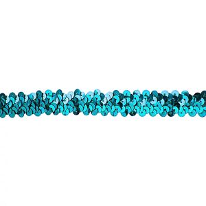 Elastik-Paillettenband, türkis, Breite: 20 mm, Länge: 3 m