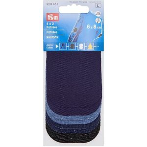 Prym Jeans-Patches Mini, Größe: 8 x 6 cm, Farbe: jeans/dunkelblau/marine, Inhalt: 4 Paar