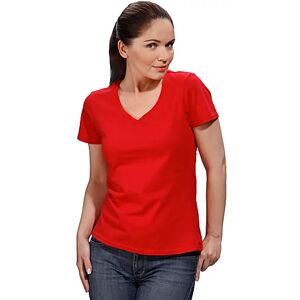 Shirt mit V-Aussschnitt für Damen, rot