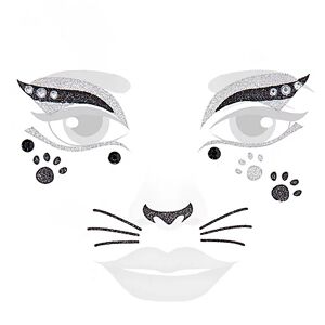 ART Face-Art-Tattoo "Katze", schwarz/silber