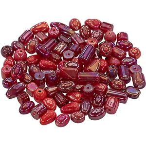 Glasperlenmix, rot, 8–22 mm, 100 g