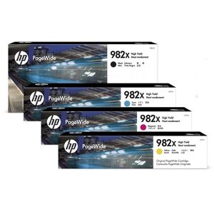 HP Tinten-Set Cyan Magenta Yellow Schwarz Nr.982x PageWide Enterprise 765 780 785 Tinte Set Multipack 4-Pack 4er Patronen