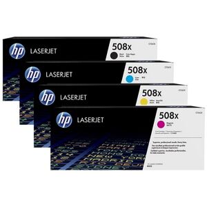 HP Toner-Set 508X High Capacity (Cyan, Magenta, Yellow, Schwarz) für Color LaserJet M552 M553 M577