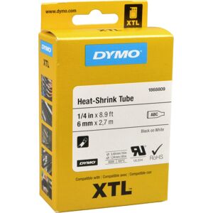 Dymo XTL Schrumpfschlauch 1868809  schwarz auf weiß  6mm x 2,9m original