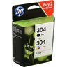 2 HP Tinten 3JB05AE  304  schwarz+color original