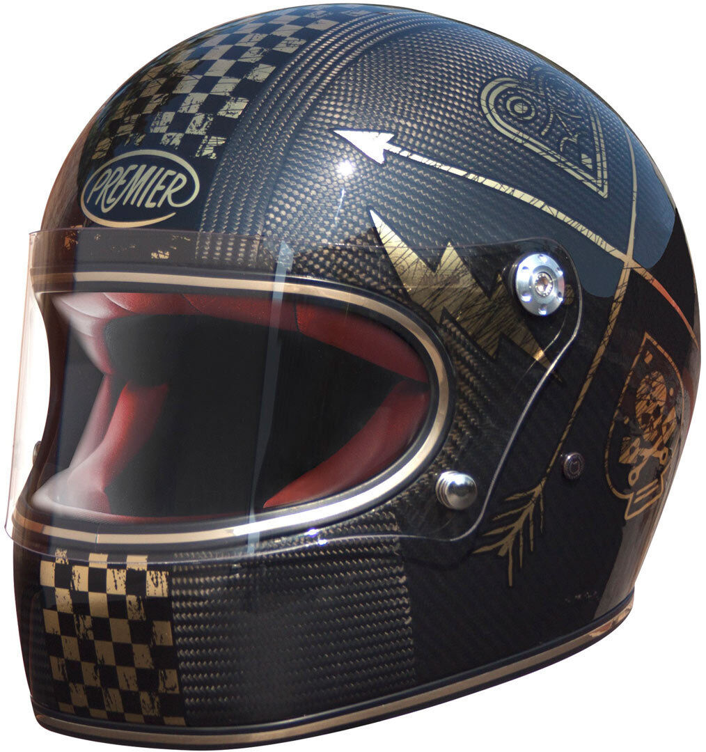 Premier Carbon Trophy NX Gold Chromed Helm - Carbon Silber - S - unisex