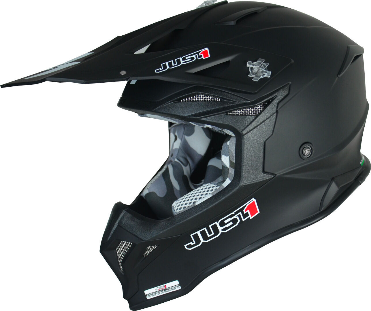 Just1 J39 Solid Motocross Helm - Schwarz - L - unisex