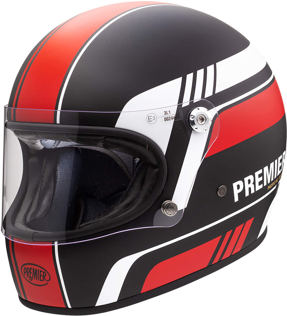 Premier Trophy BL 92 BM Helm - Schwarz Weiss Rot - S - unisex