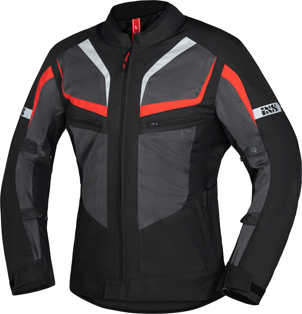 IXS Gerona-Air 1.0 Motorrad Textiljacke - Schwarz Grau Rot - 8XL - unisex