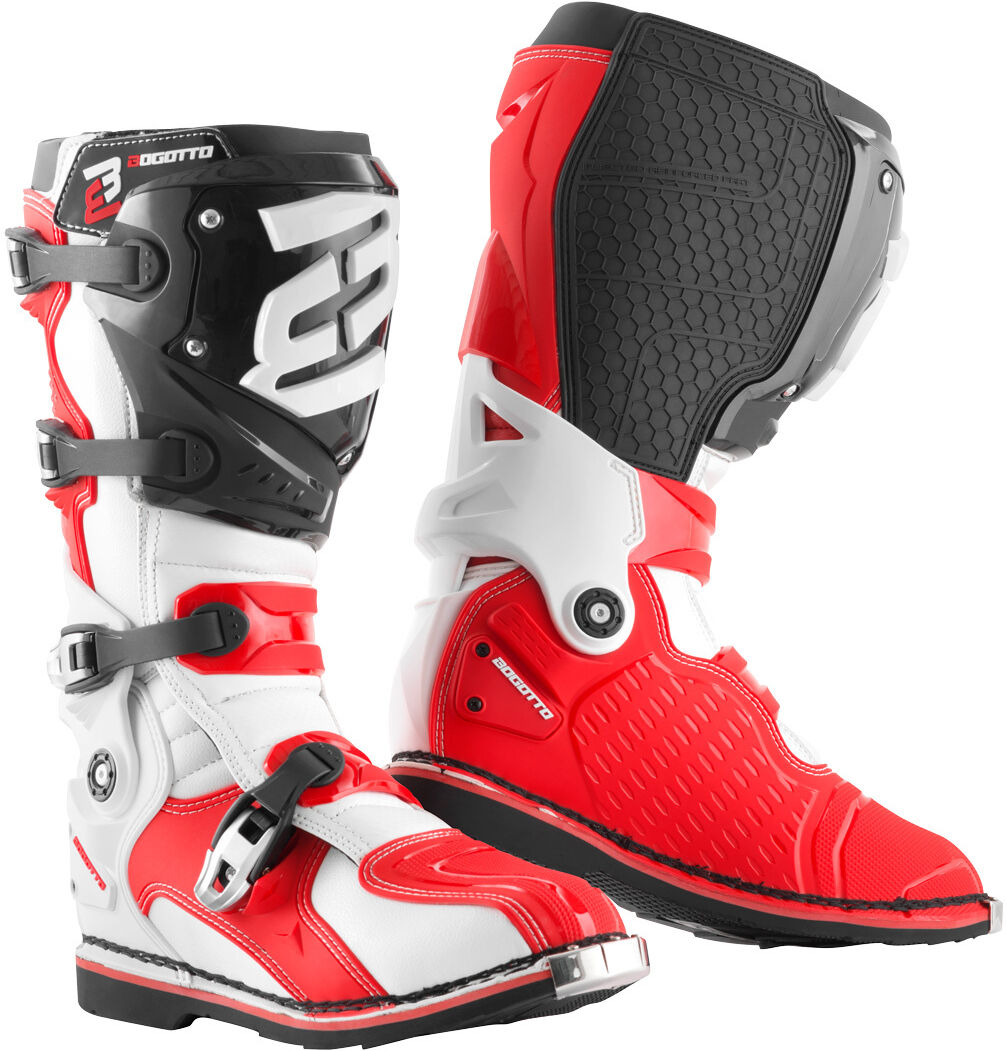 Bogotto MX-7 S Motocross Stiefel - Schwarz Weiss Rot - 44 - unisex