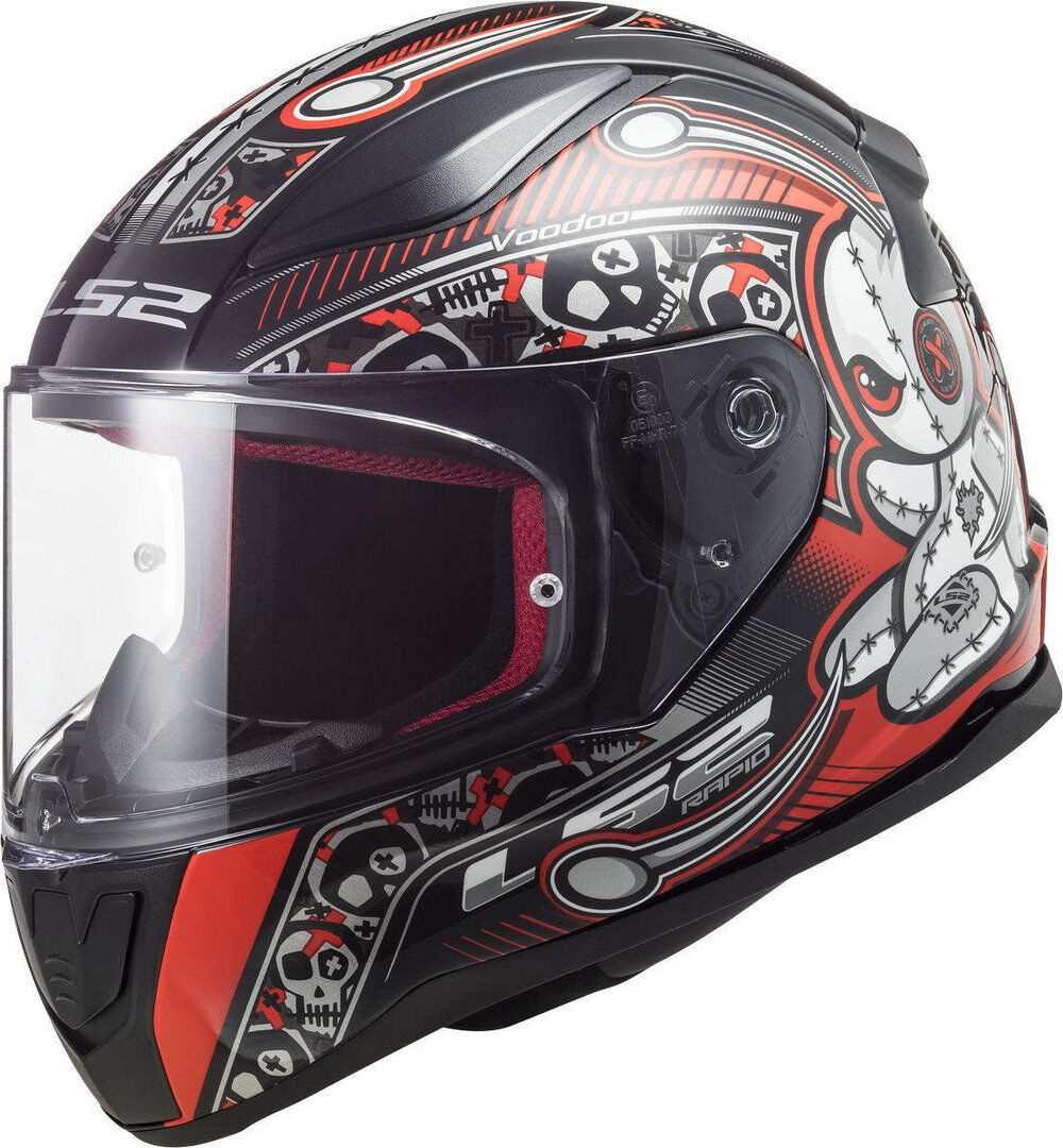 LS2 FF353 Rapid Mini Voodoo Kinder Helm - Schwarz Rot - M - unisex