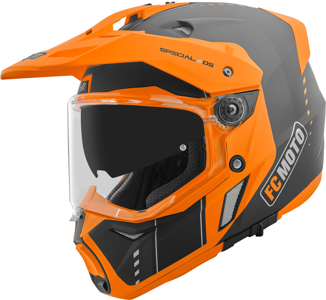 FC-Moto Merkur Pro Air Enduro Helm - Schwarz Orange - L - unisex