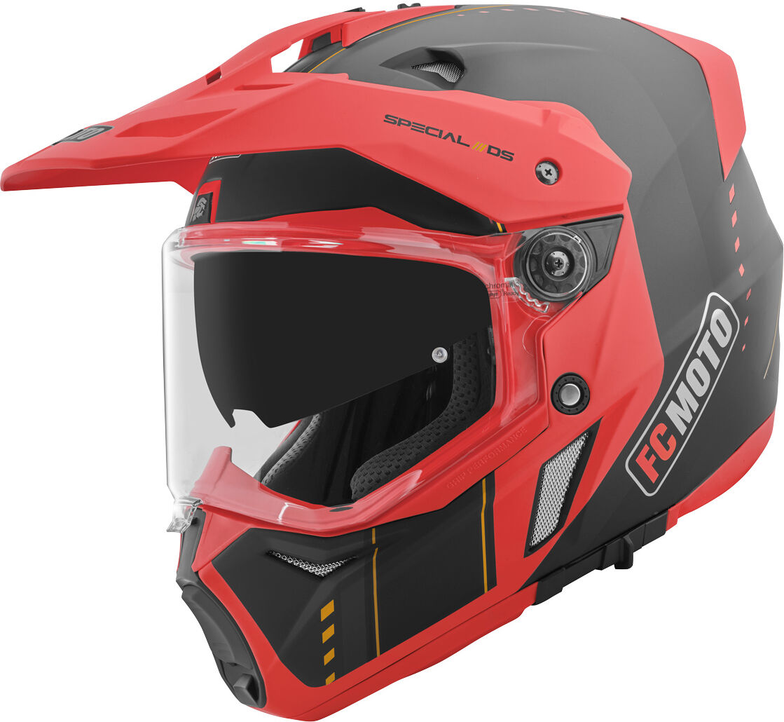 FC-Moto Merkur Pro Air Enduro Helm - Schwarz Rot - 2XL - unisex