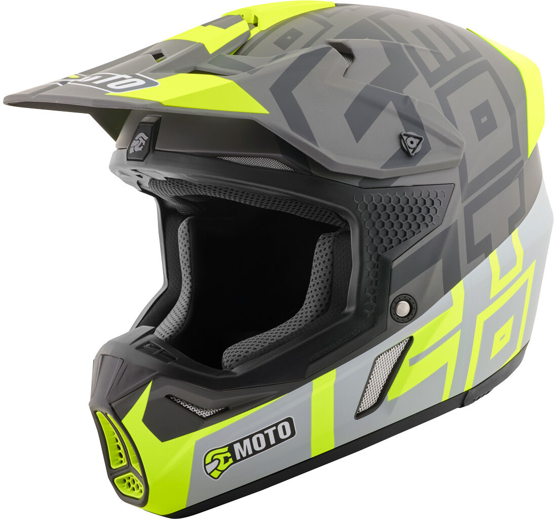 FC-Moto Merkur Flex Motocross Helm - Schwarz Gelb - XL - unisex