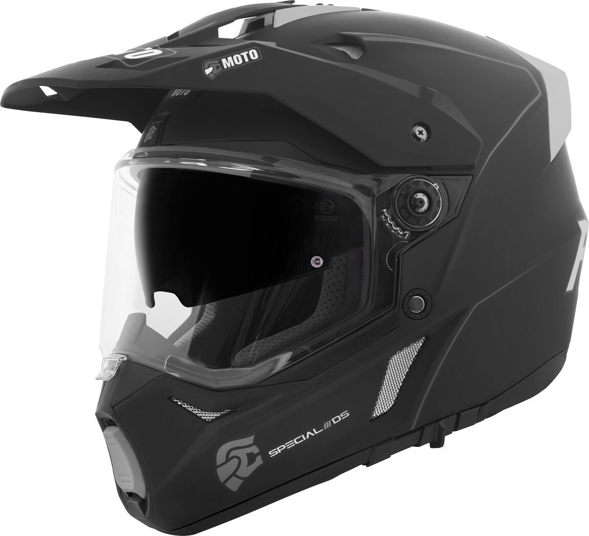 FC-Moto Merkur Pro Straight Enduro Helm - Schwarz - M - unisex