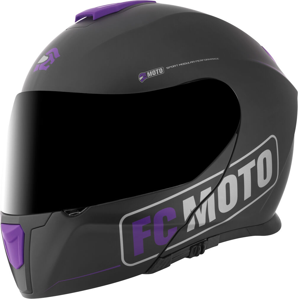 FC-Moto Novo Straight Klapphelm - Schwarz Lila - 2XL - unisex