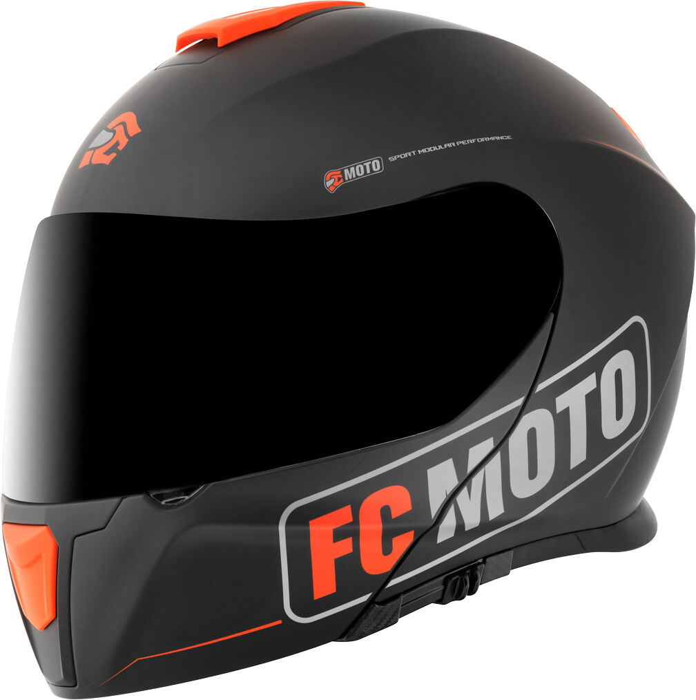 FC-Moto Novo Straight Klapphelm - Schwarz Orange - S - unisex