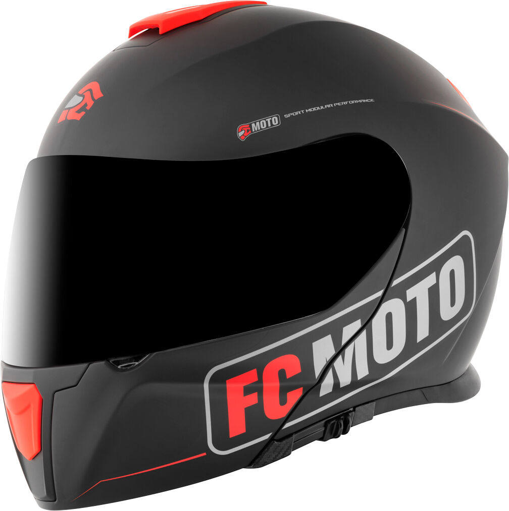 FC-Moto Novo Straight Klapphelm - Schwarz Rot - L - unisex