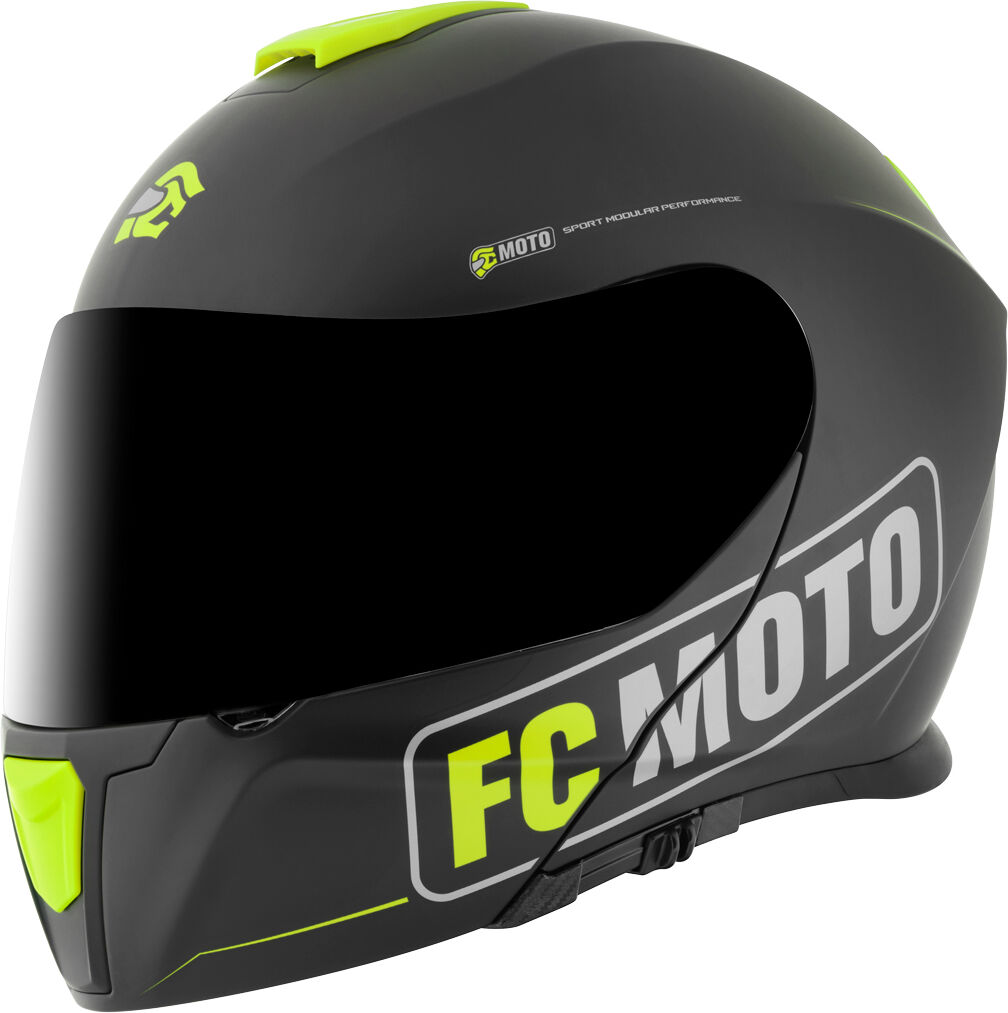 FC-Moto Novo Straight Klapphelm - Schwarz Gelb - L - unisex