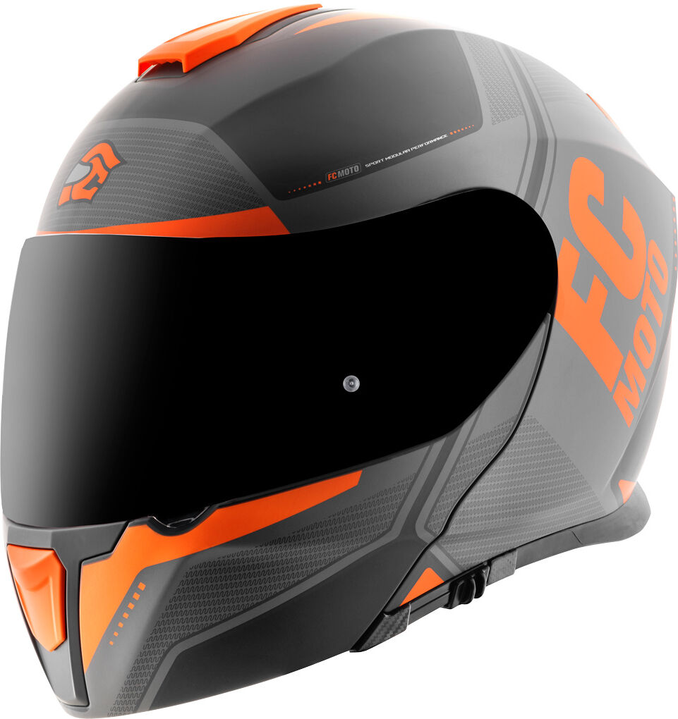 FC-Moto Novo Circuit Klapphelm - Schwarz Orange - M - unisex