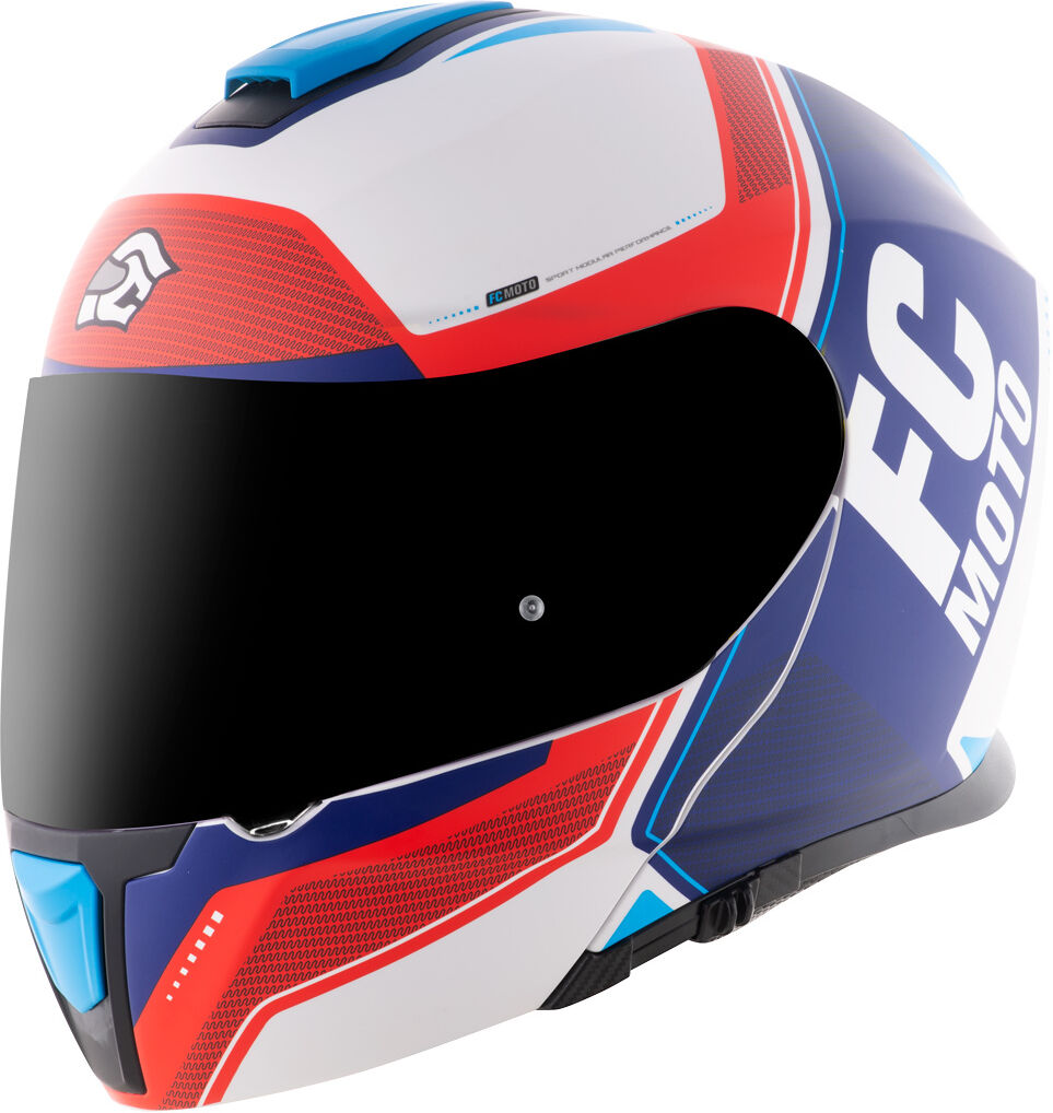 FC-Moto Novo Circuit Klapphelm - Weiss Rot Blau - S - unisex