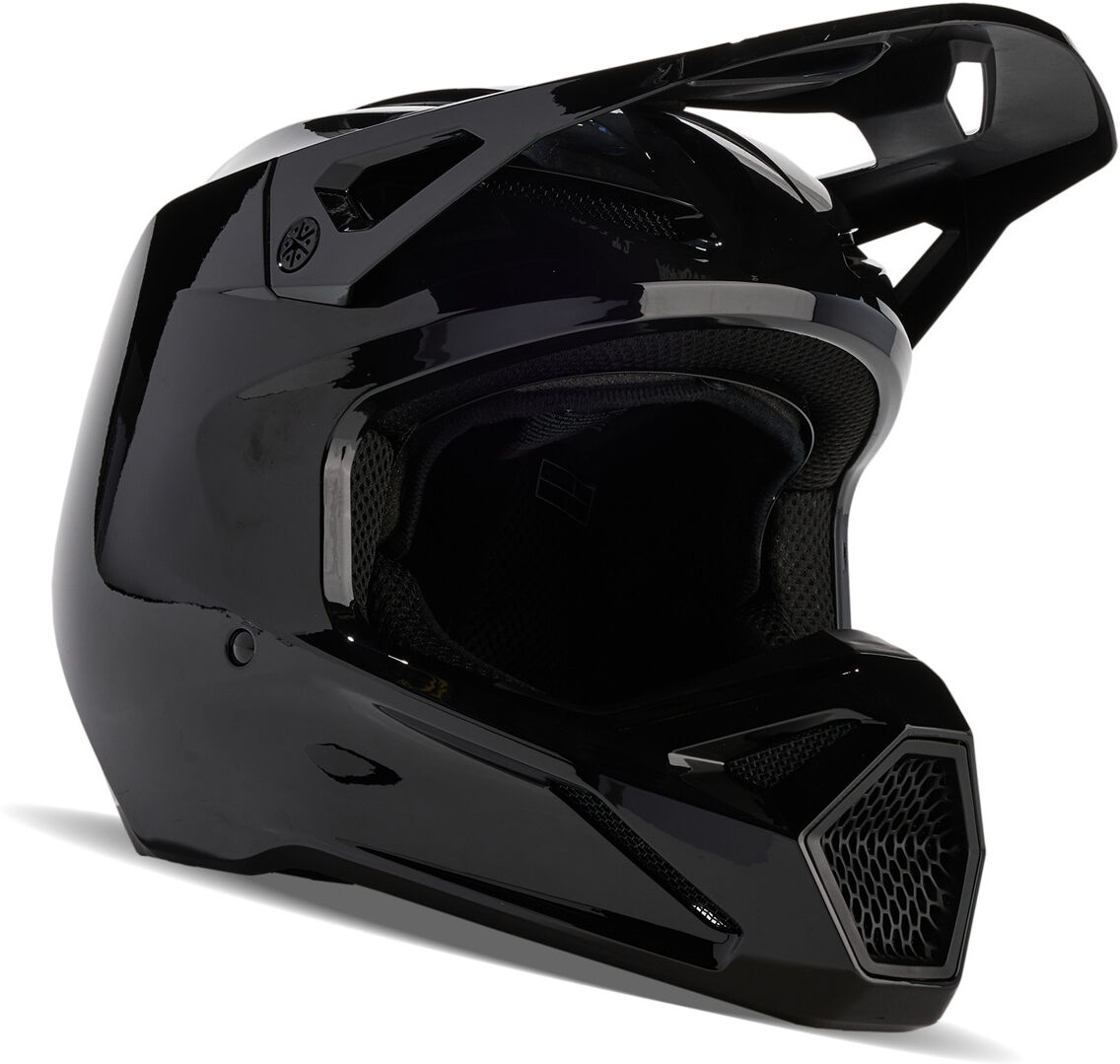 FOX V1 Solid Motocross Helm - Schwarz - M - unisex