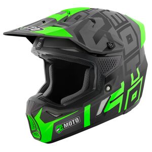 FC-Moto Merkur Flex Motocross Helm - Schwarz Grau Grün - M - unisex