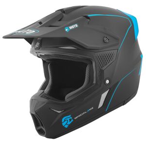 FC-Moto Merkur Straight Motocross Helm - Schwarz Blau - L - unisex