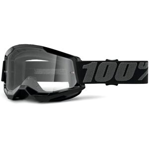 100% Strata 2 Clear Motocross Brille - Schwarz - Einheitsgröße - unisex