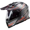 LS2 MX436 Pioneer Evo Knight Motocross Helm - Grau Orange - 2XL - unisex