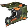 Oneal 2Series Spyde V23 Motocross Helm - Schwarz Grün Orange - M - unisex