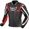 Berik Wild Chase Motorrad Lederjacke - Schwarz Weiss Rot - 52 - unisex