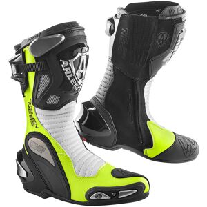 Arlen Ness Xaus Replica Motorradstiefel - Schwarz Weiss Gelb - 47 - unisex