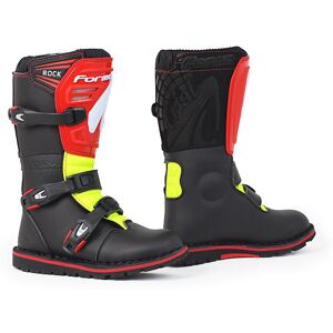 Forma Rock Kinder Motocross Stiefel - Schwarz Rot Gelb - 32 - unisex