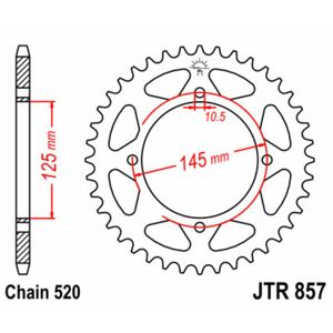 JT SPROCKETS Standard-Stahlkrone 857 - 520 -  -  - unisex