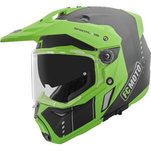 FC-Moto Merkur Pro Air Enduro Helm - Schwarz Grün - XS - unisex